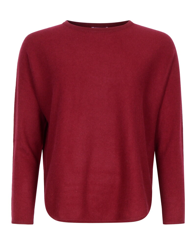 Kashmirjumper curved vinröd