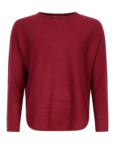 Kashmirjumper curved vinröd