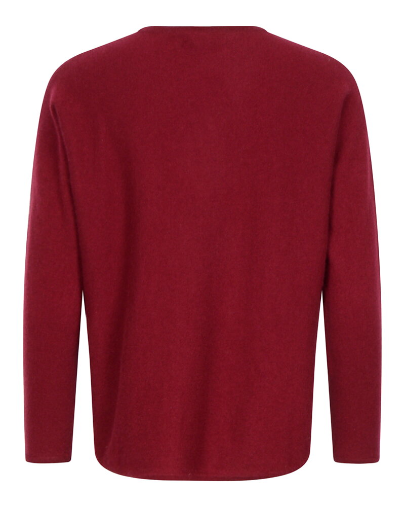 Kashmirjumper curved vinröd