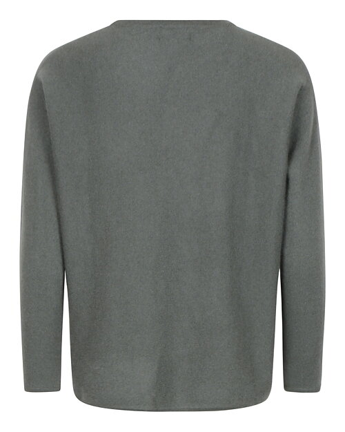Kashmirjumper curved army-grön - 2