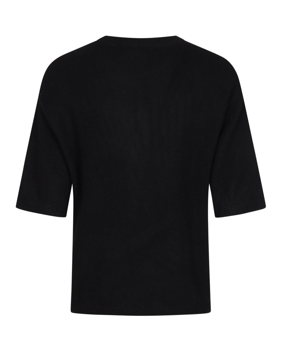 Kashmirjumper boxy kort ärm svart - 2