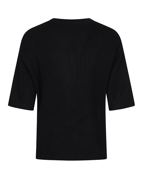 Kashmirjumper boxy kort ärm svart - 2