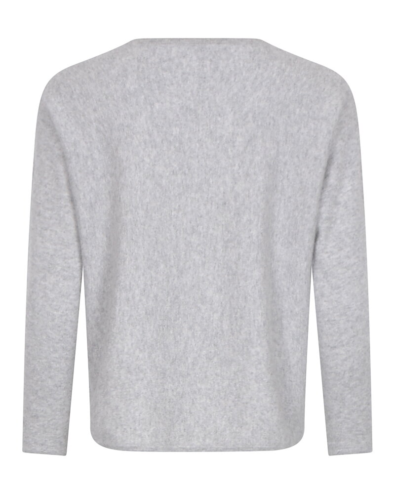 Kashmirjumper curved ljusgrå