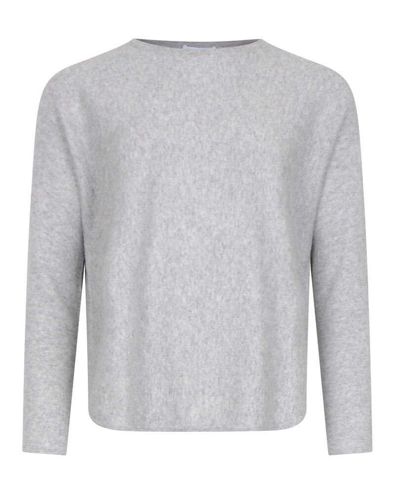 Kashmirjumper curved ljusgrå