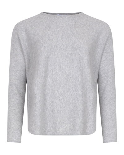 Kashmirjumper curved ljusgrå