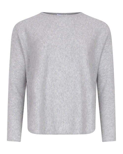 Kashmirjumper curved ljusgrå