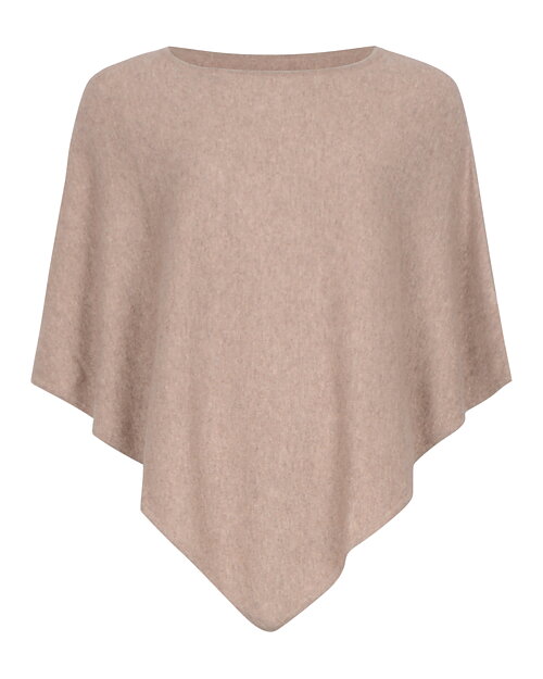 Kashmirponcho triangel mink-beige