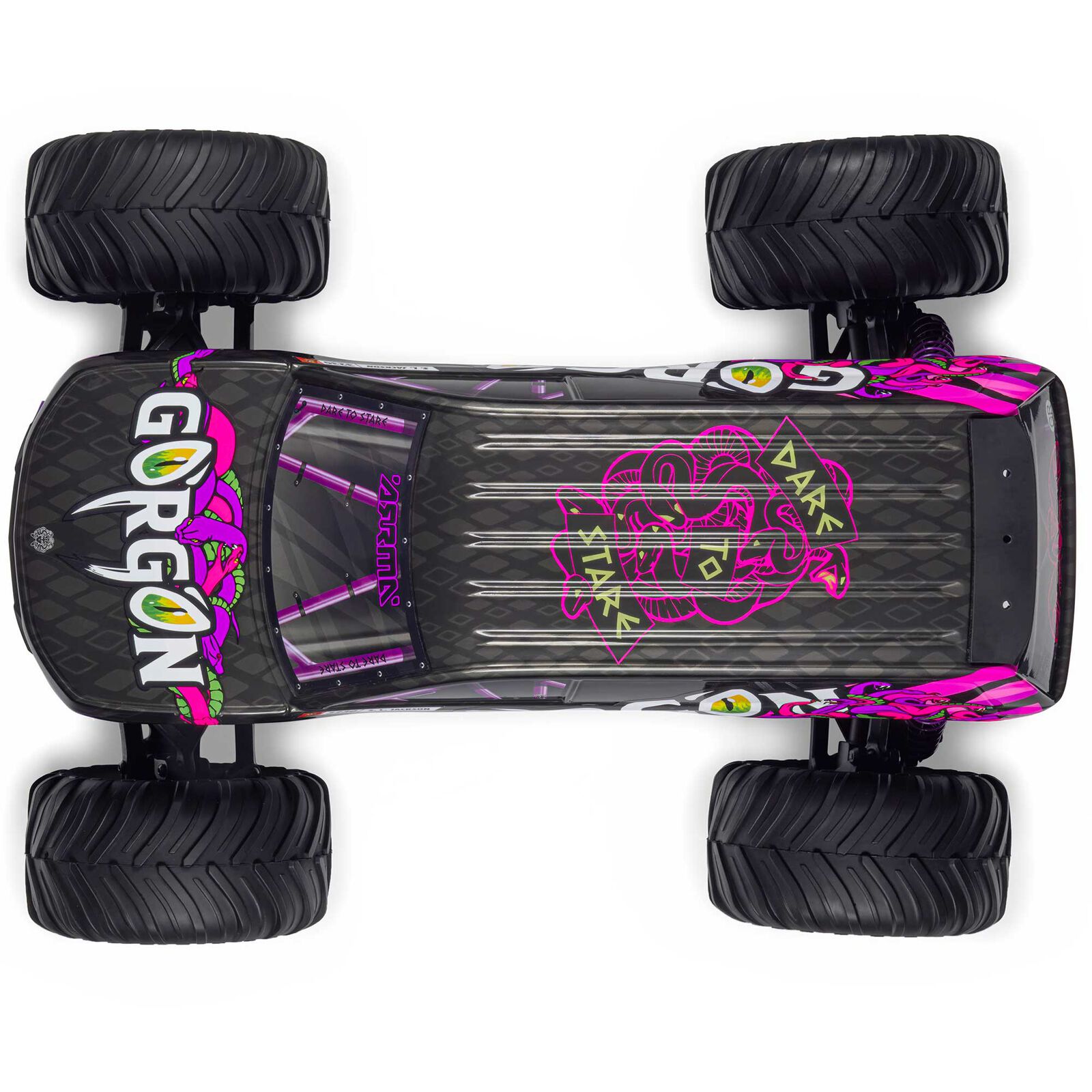 Arrma ARA3230ST4 1/10 GORGON 2WD RTR Brushed Monster Truck (Battery & Charger Included), Purple - 25