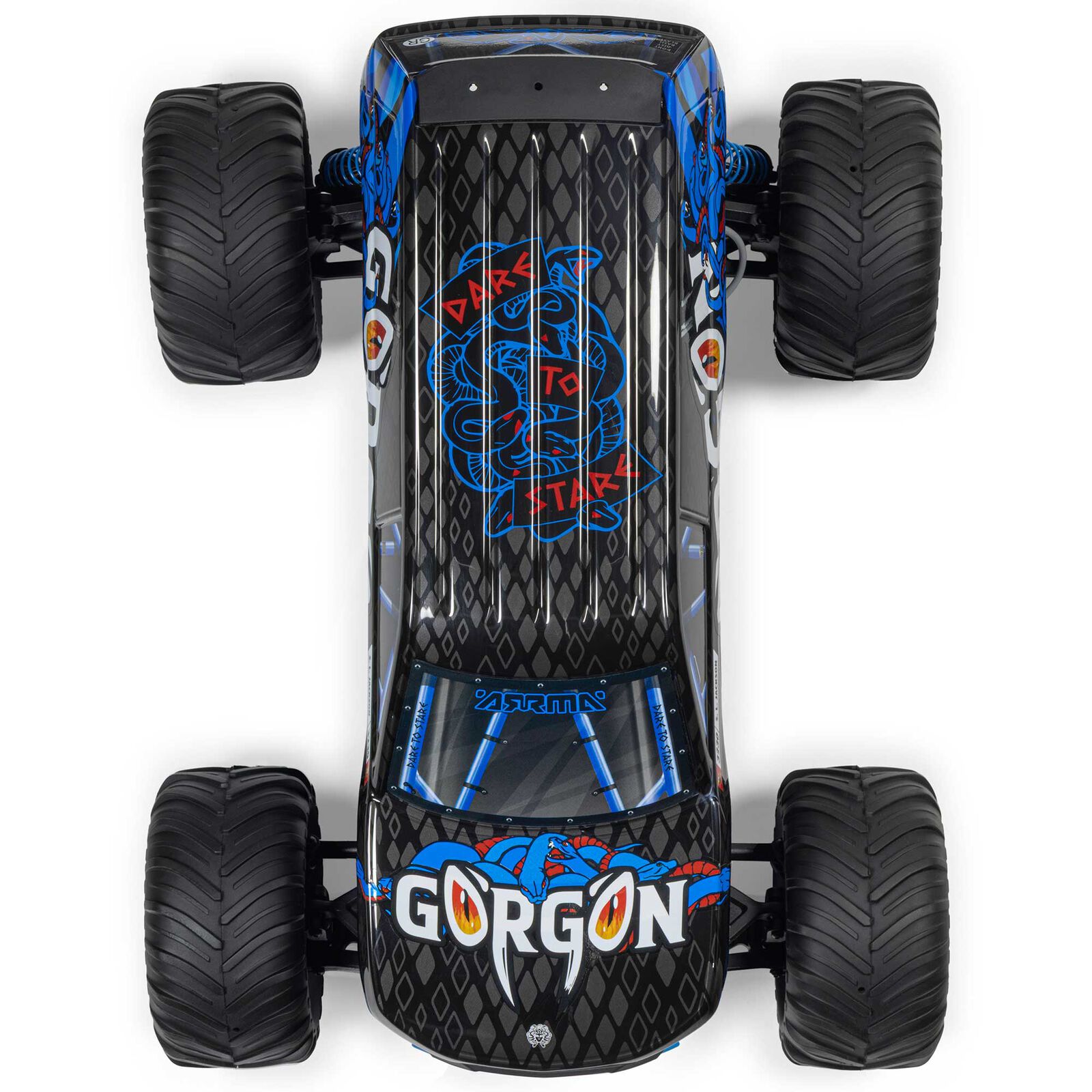 Arrma ARA3230ST5 1/10 1/10 GORGON 2WD RTR Brushed Monster Truck (Battery & Charger Included), Blue - 17