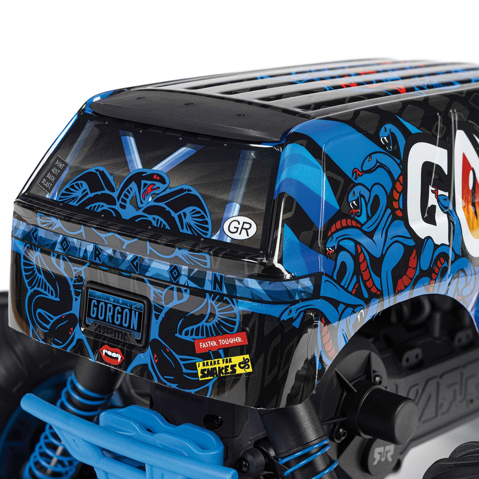 Arrma ARA3230ST5 1/10 1/10 GORGON 2WD RTR Brushed Monster Truck (Battery & Charger Included), Blue - 23