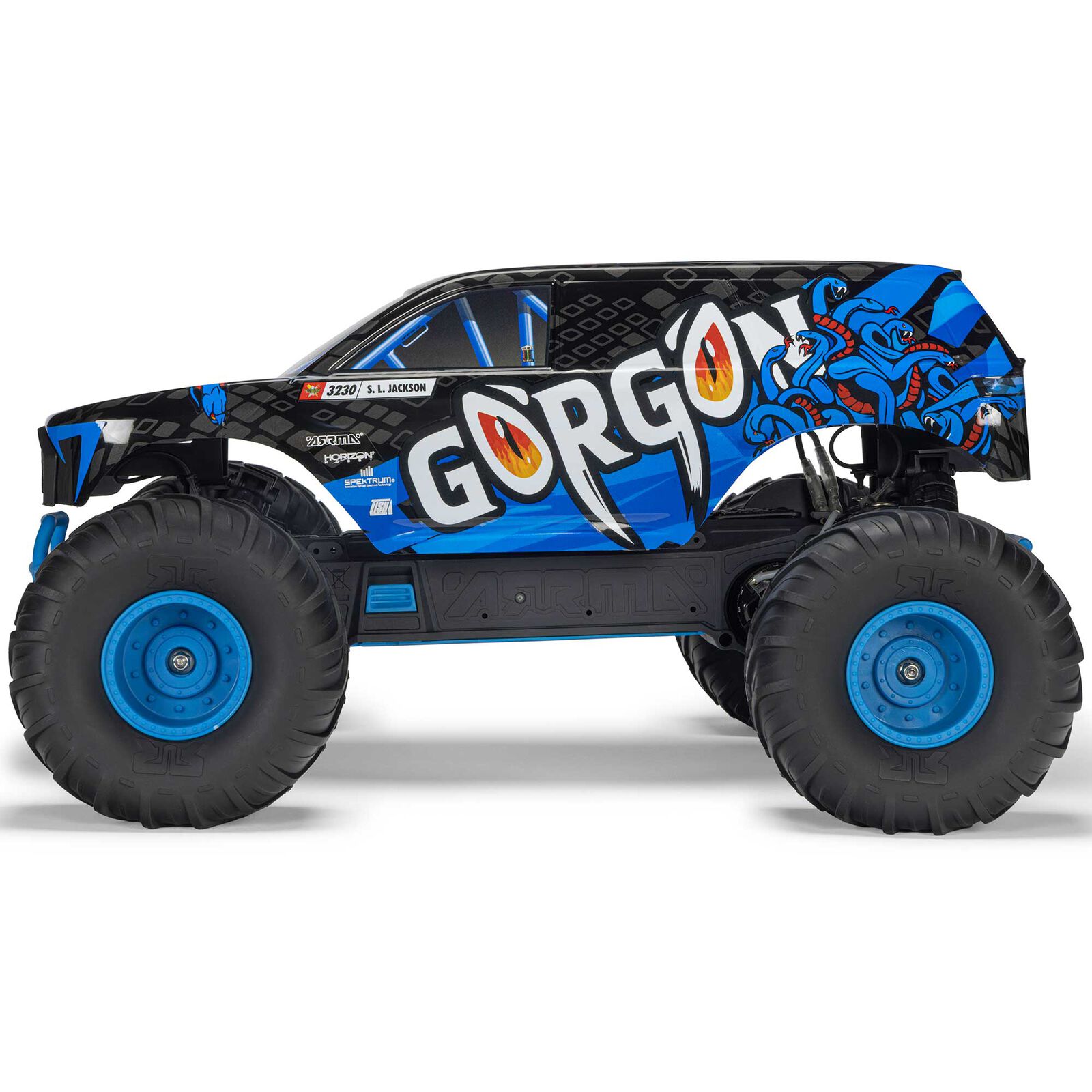 Arrma ARA3230ST5 1/10 1/10 GORGON 2WD RTR Brushed Monster Truck (Battery & Charger Included), Blue - 21