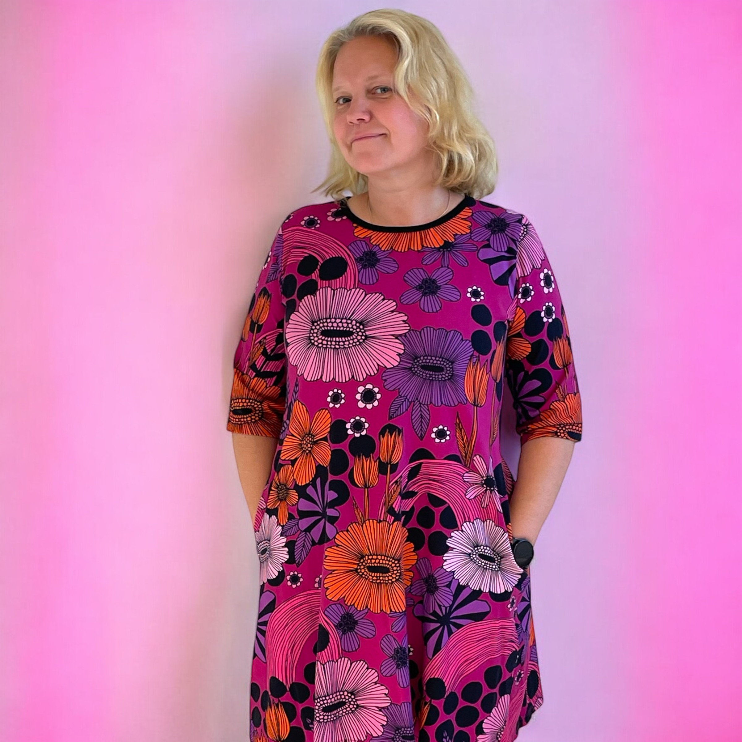 Flower Pop Cerise klänning - Egen design - 8