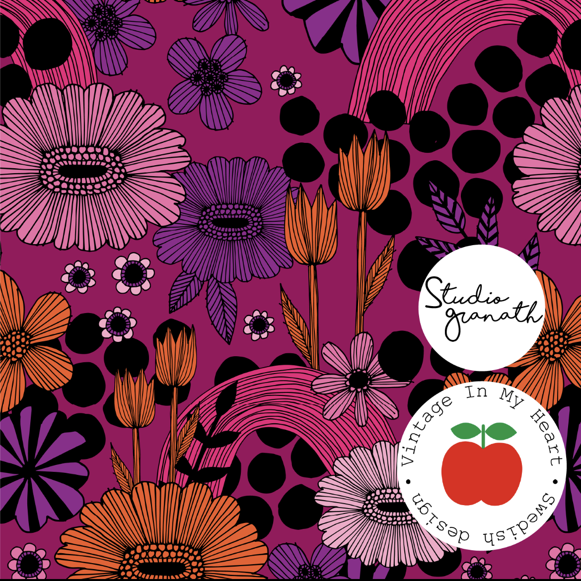 Flower Pop Cerise klänning - Egen design
