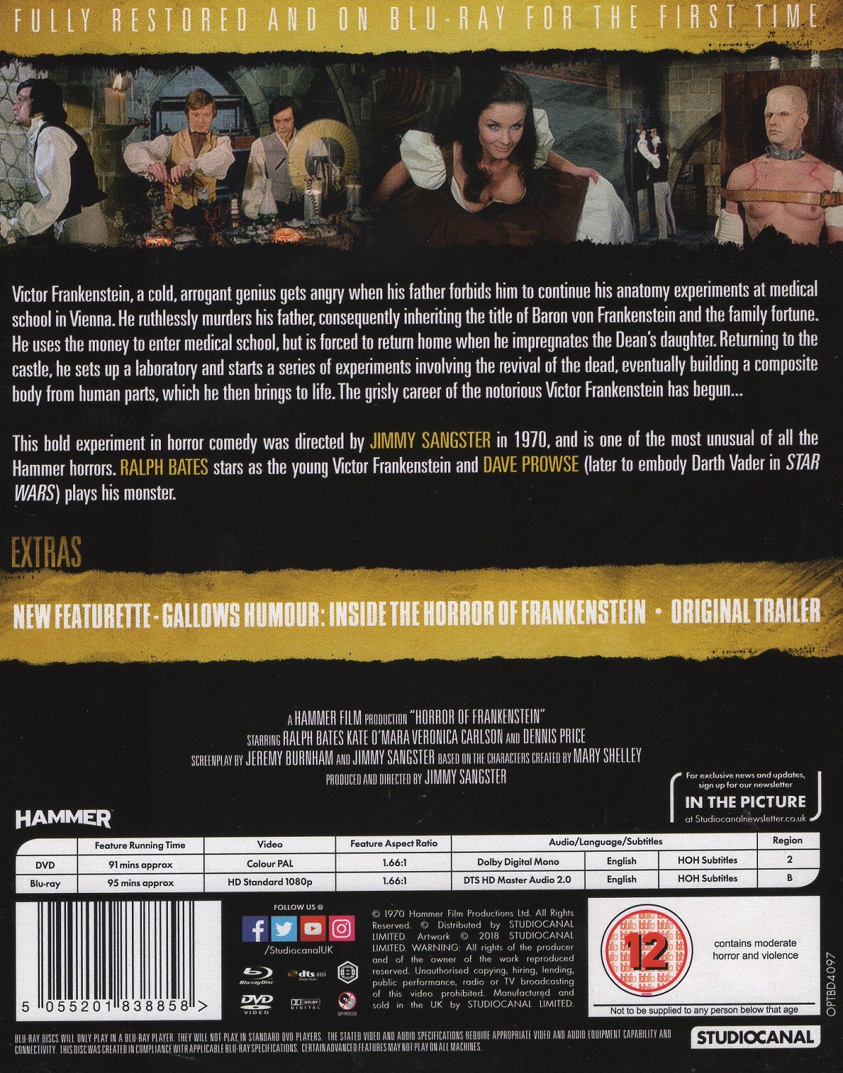 The Horror of Frankenstein (ej svensk text) (Blu-ray + DVD) - 2