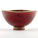 ベルント・フリーベリ  一点もの  赤茶/青緑色のボウル  三角形  6cm  1955年