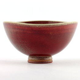 ベルント・フリーベリ  一点もの  赤茶/青緑色のボウル  三角形  6cm  1955年