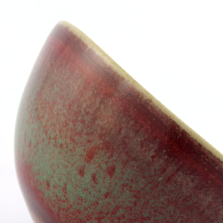 ベルント・フリーベリ  一点もの  赤茶/青緑色のボウル  三角形  6cm  1955年