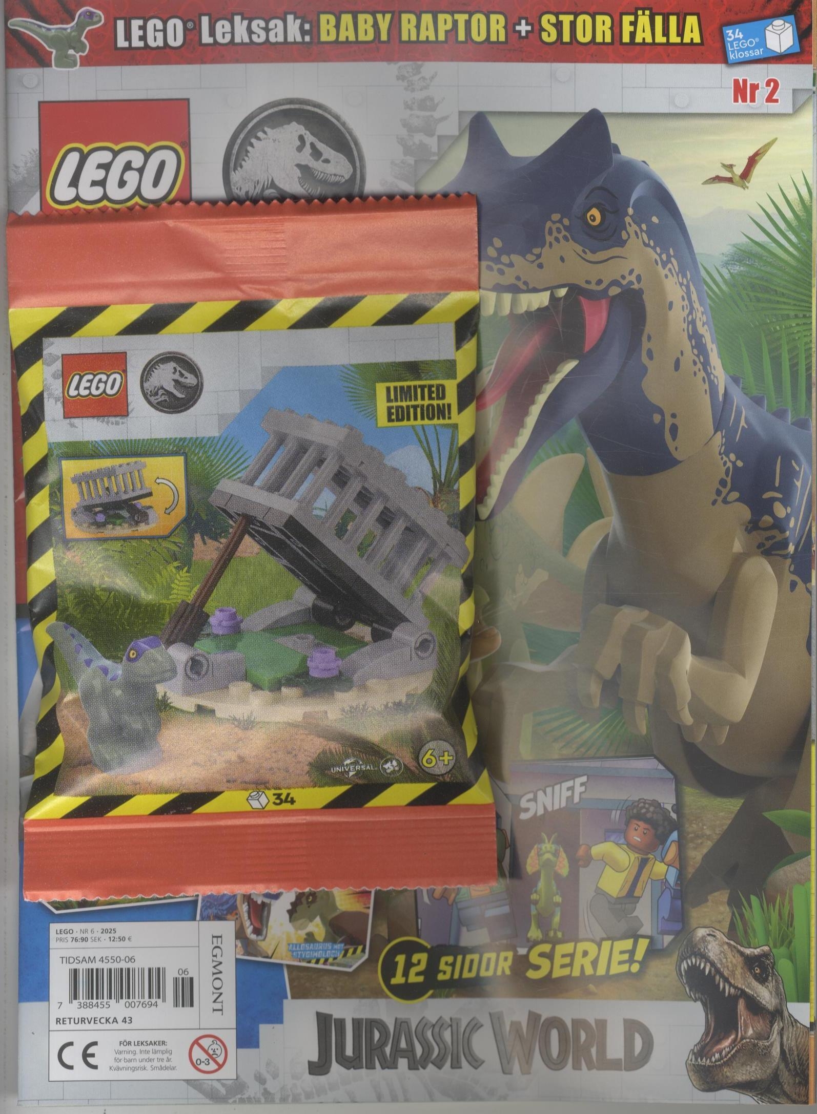 LEGO nr 6 2025, Jurrasic World med Baby Raptor + stor fälla