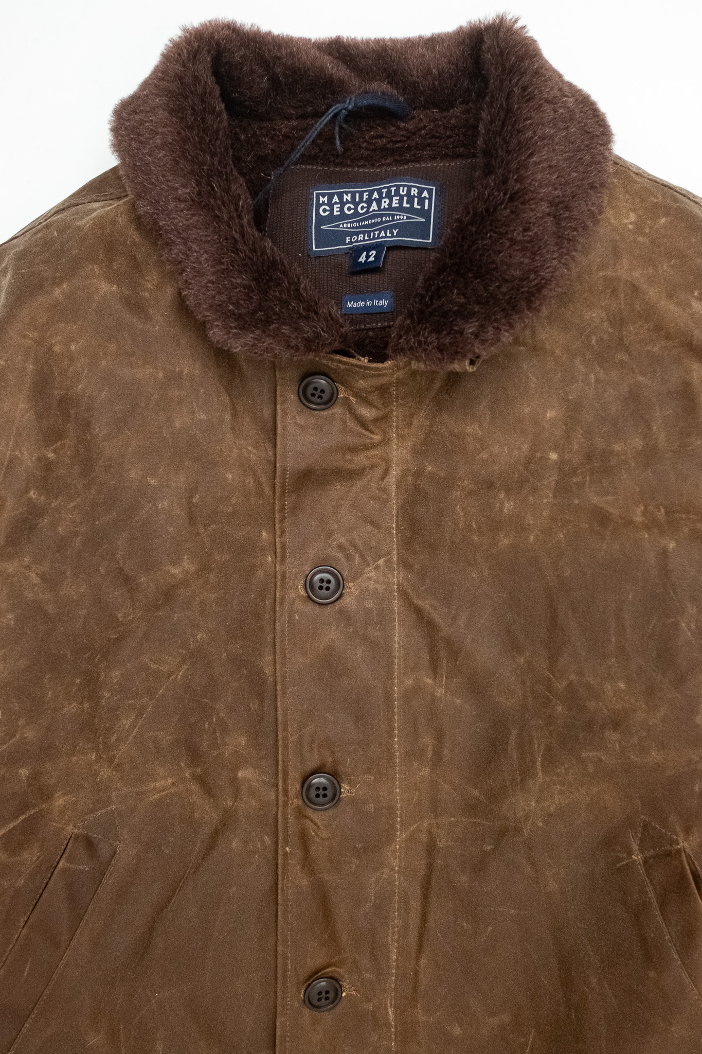 Manifattura Ceccarelli - Deck Jacket Waxed Cotton Dark Tan - 3