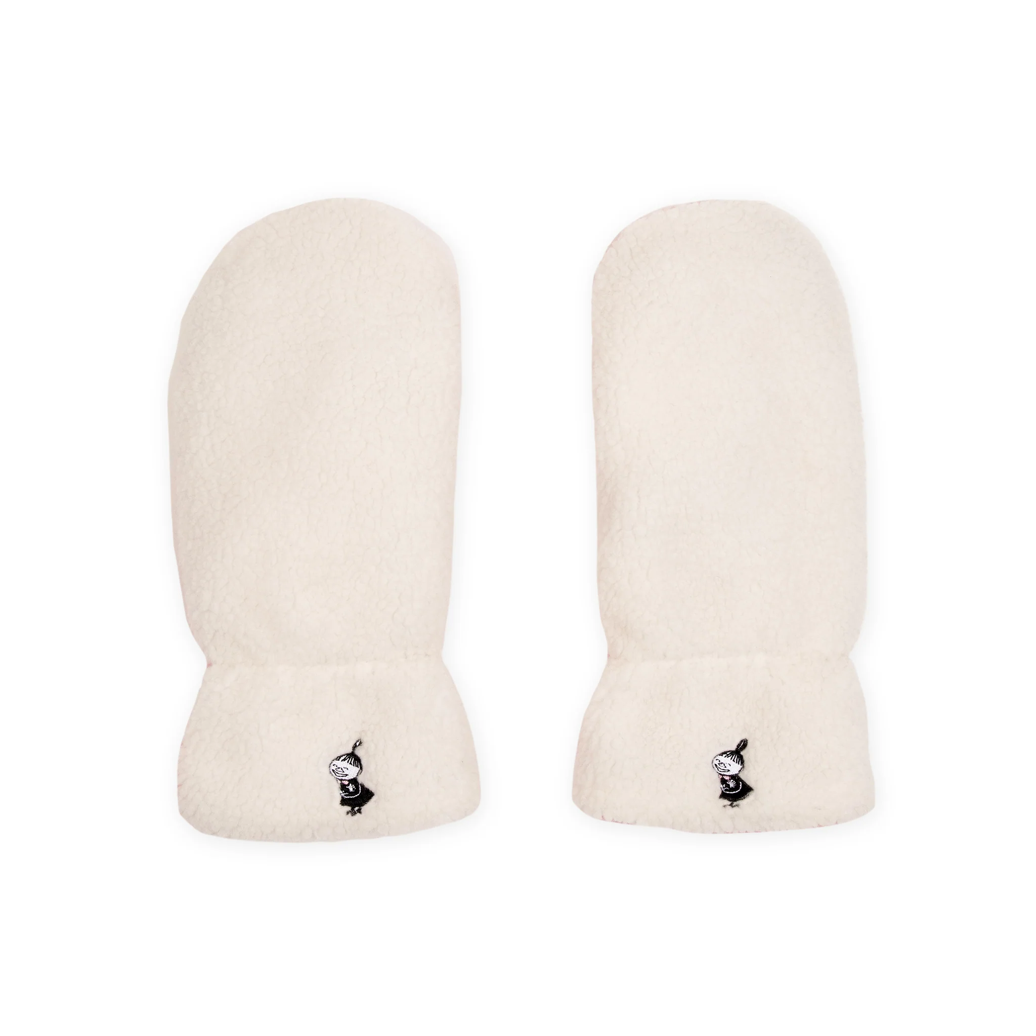 Moomin Fluffy Mittens - Adult - Little My White/Pink - 2
