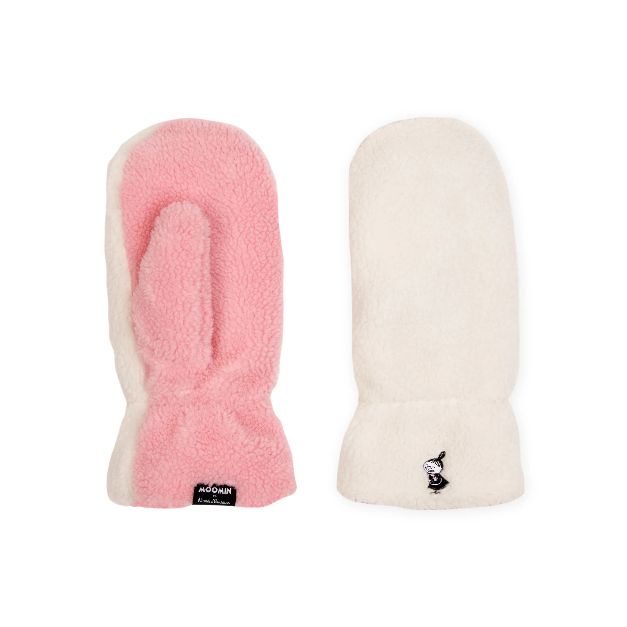 Moomin Fluffy Mittens - Adult - Little My White/Pink