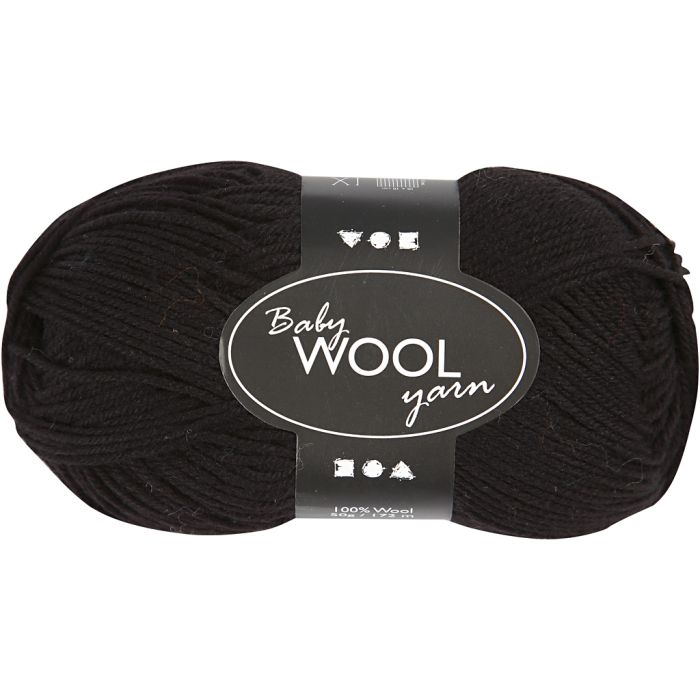 Baby Wool Yarn  - Svart