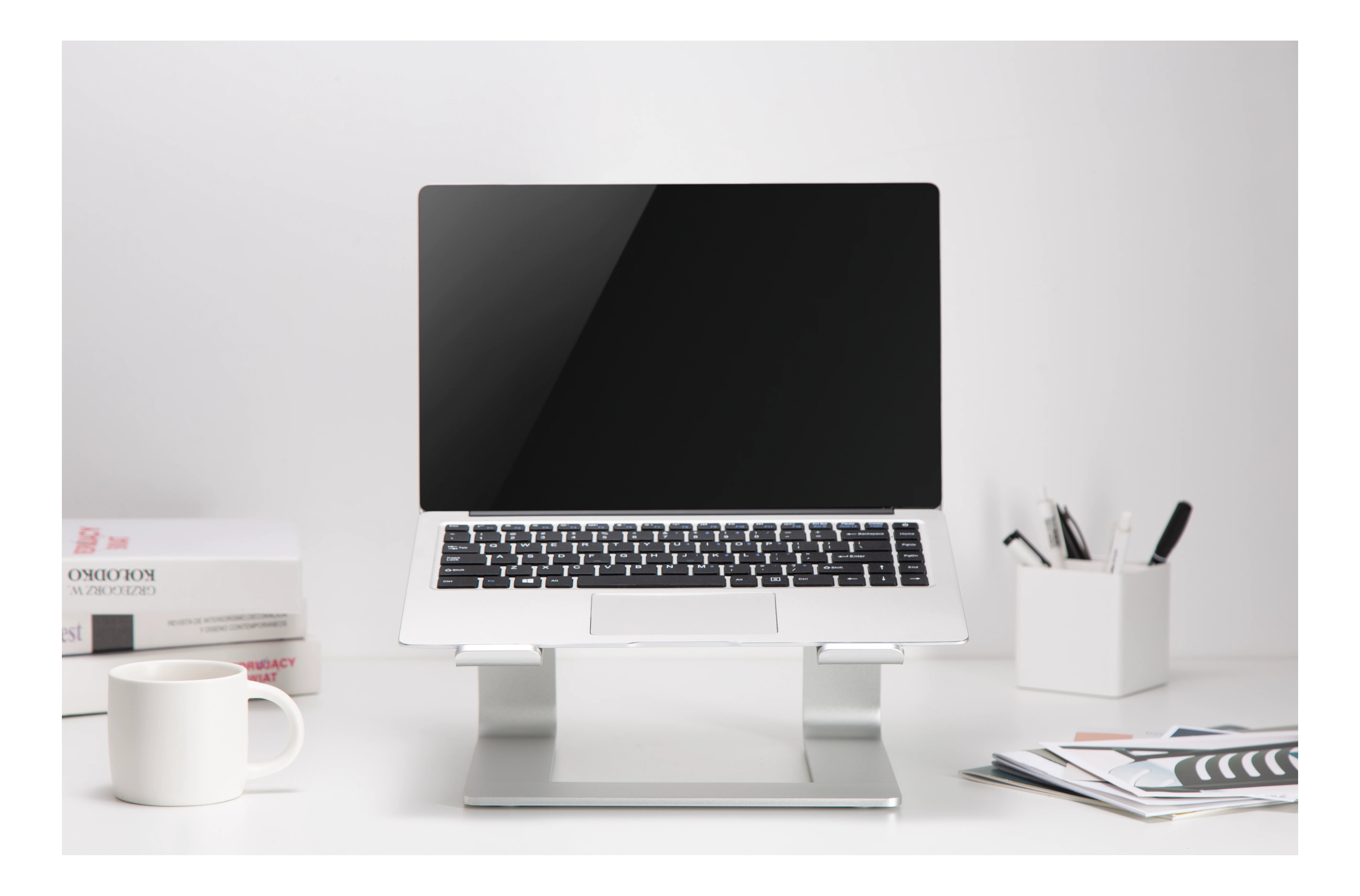 Deltaco Aluminum Laptop Stand, 11-17", raises your laptop 14 cm, silver - 6