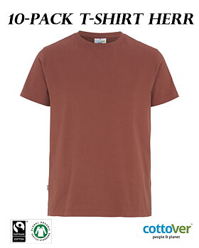 10-Pack T-shirt Klassisk - Herr - Cottover - Fairtrade & Ekologisk GOTS - 29 olika färger