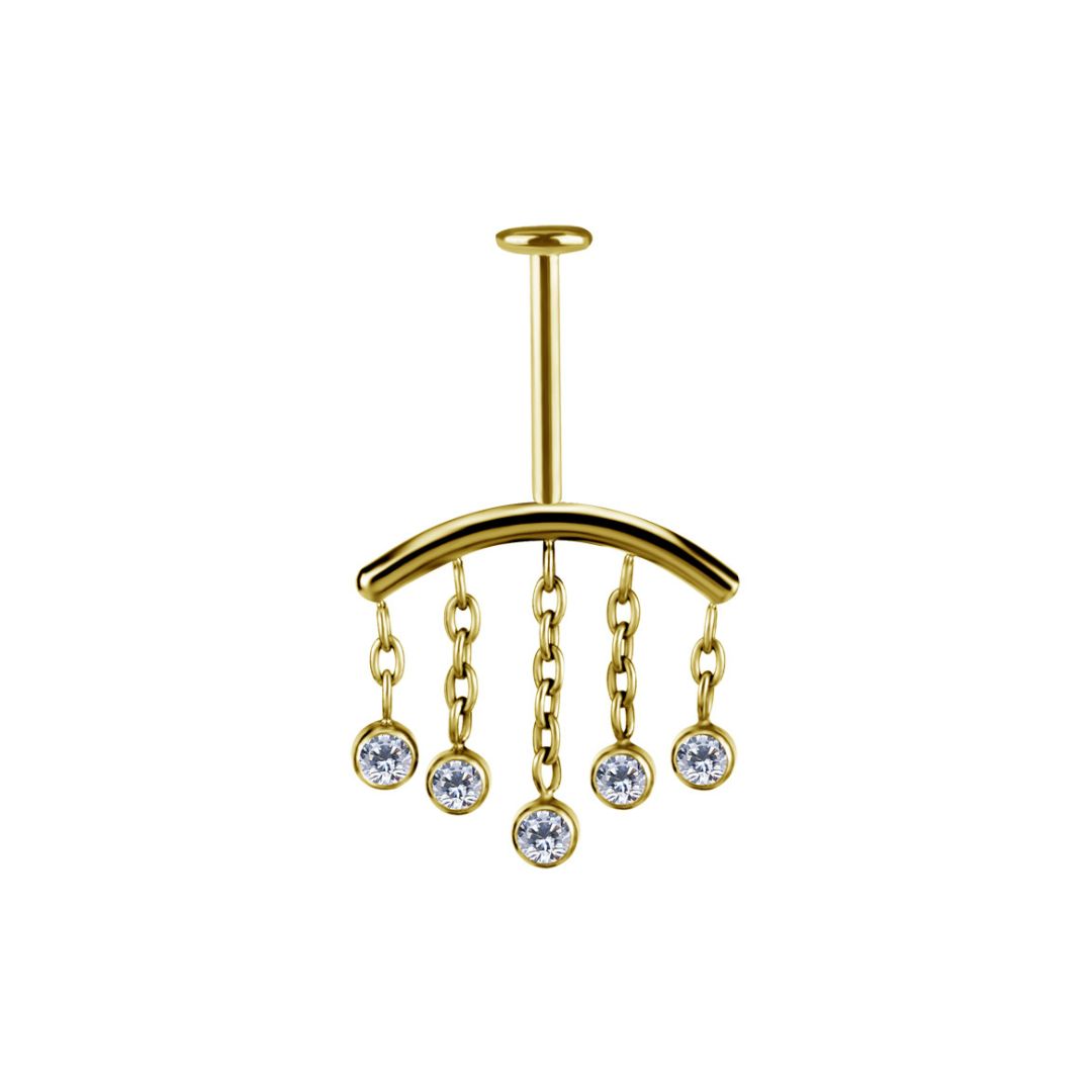 Topp till invändigt gängad labret hidden helix -titan guld PVD - 2
