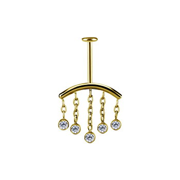Topp till invändigt gängad labret hidden helix -titan guld PVD