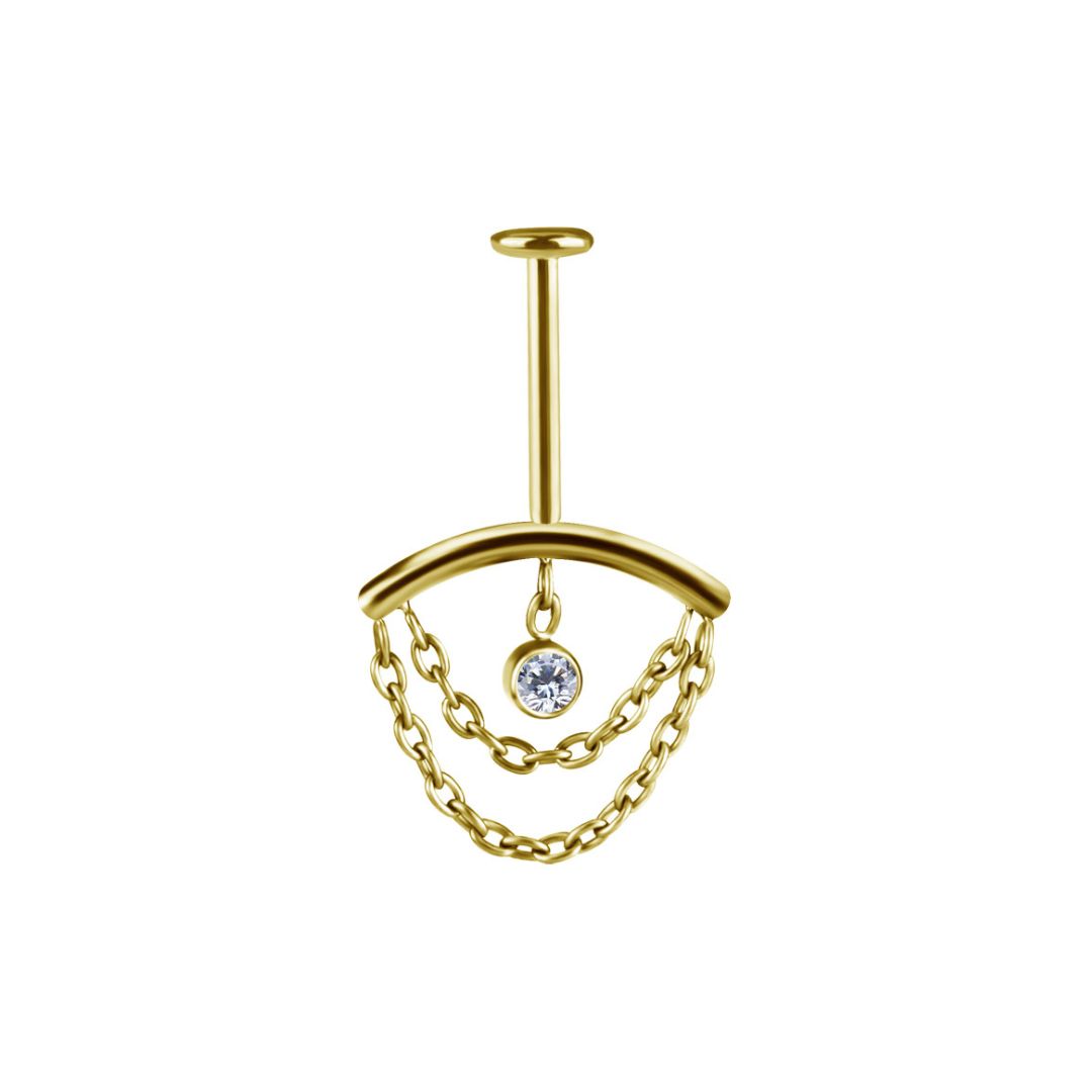 Topp till invändigt gängad labret hidden helix -titan guld PVD - 2