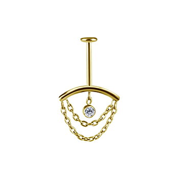 Topp till invändigt gängad labret hidden helix -titan guld PVD