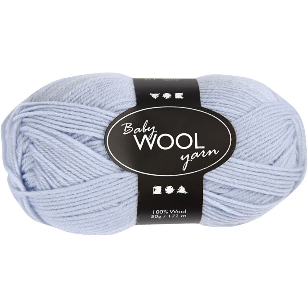 Baby Wool Yarn - Ljusblå - 3