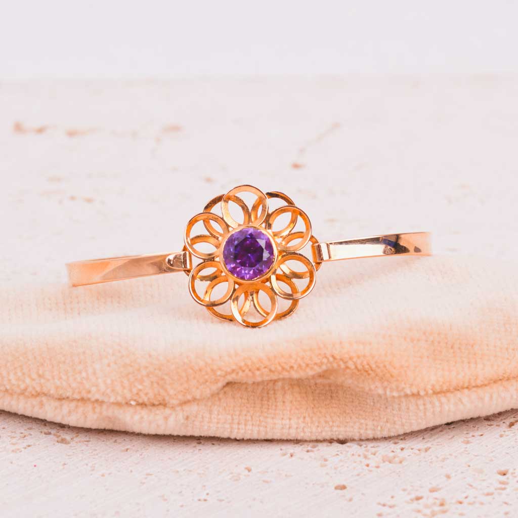 Rannekoru 18k violetti kivi Vintage