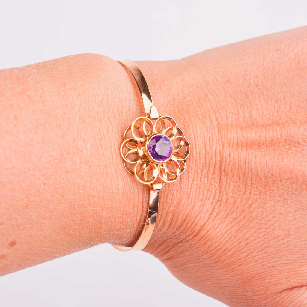 Rannekoru 18k violetti kivi Vintage - 4