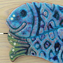 Thomas Hellström (1960s) Heartwarming Fishes Wall Plaque 28 cm