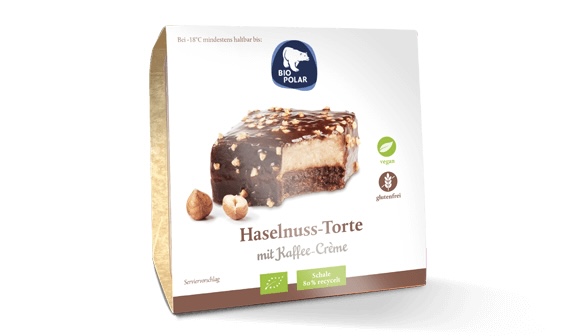Vegansk ekologisk tårtbit hasselnöt Biopolar 110g