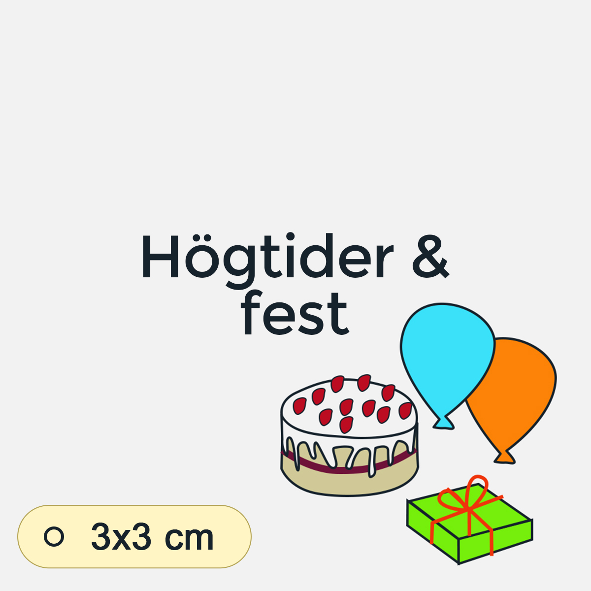 Bildstödsbilder Högtider och fest, 3x3 cm