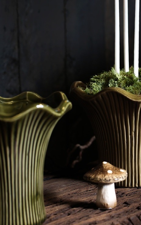 Pot - Chanterelle - Green/Mottled - 17x16 - 1 piece - 4
