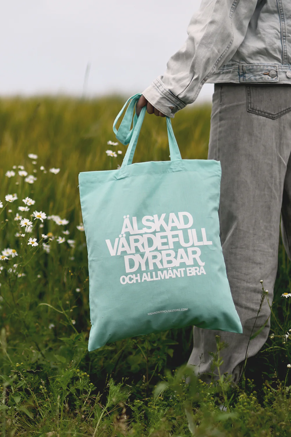 Tygkasse i mint: Älskad, värdefull, dyrbar. Och allmänt bra. - 3