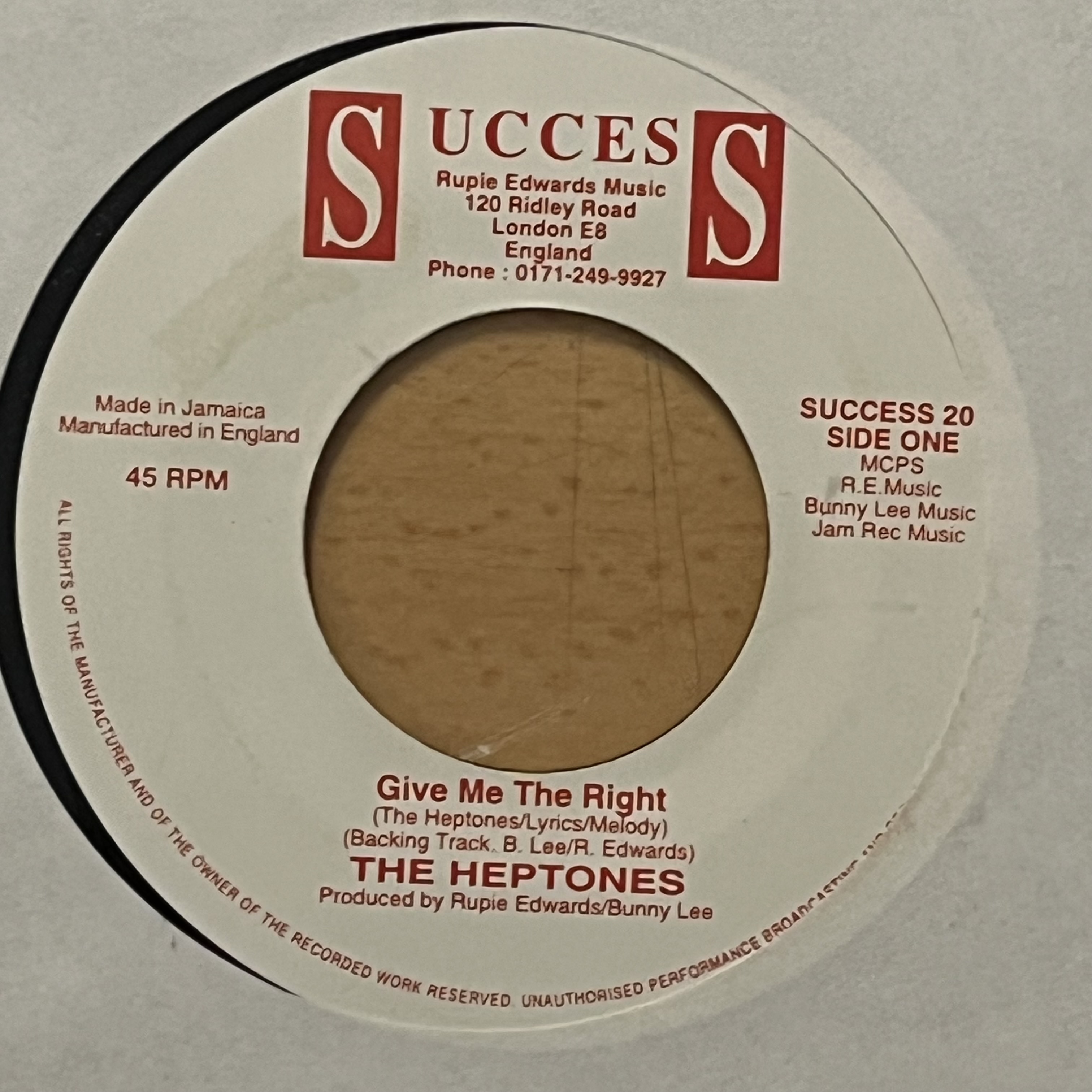 The Heptones/Rupie Edwards – Give Me The Right/Give Me Love And Affection