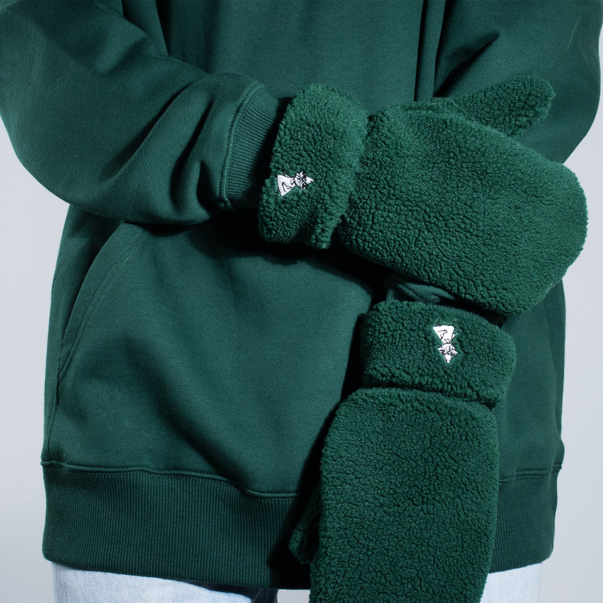 Moomin Fluffy Mittens - Adult - Snufkin Green - 2