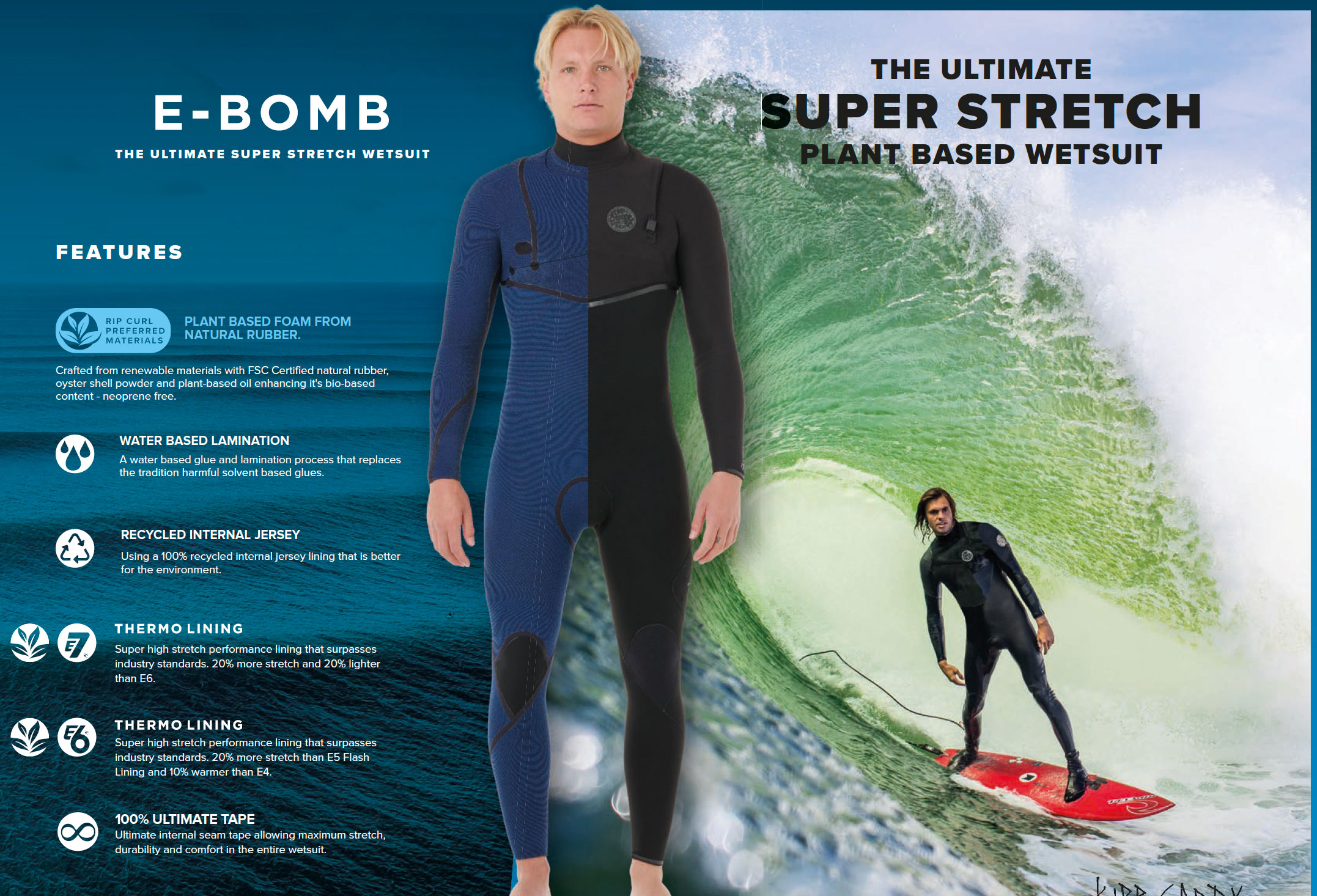 Rip Curl våtdräkt E-Bomb 5/4 Hooded Zip Free 26 - 5