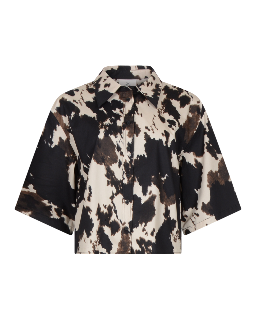 Skjortblus Babeth mönstrad svart/beige - 3