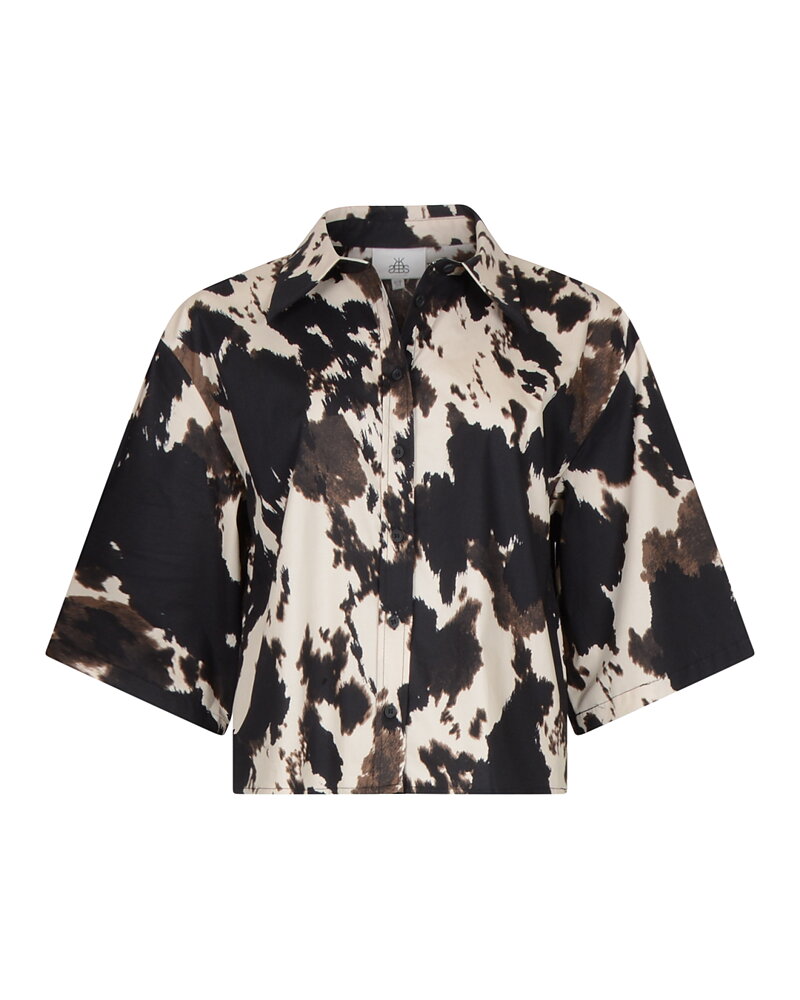 Skjortblus Babeth mönstrad svart/beige