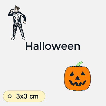 Bildstödsbilder Halloween, 3x3 cm