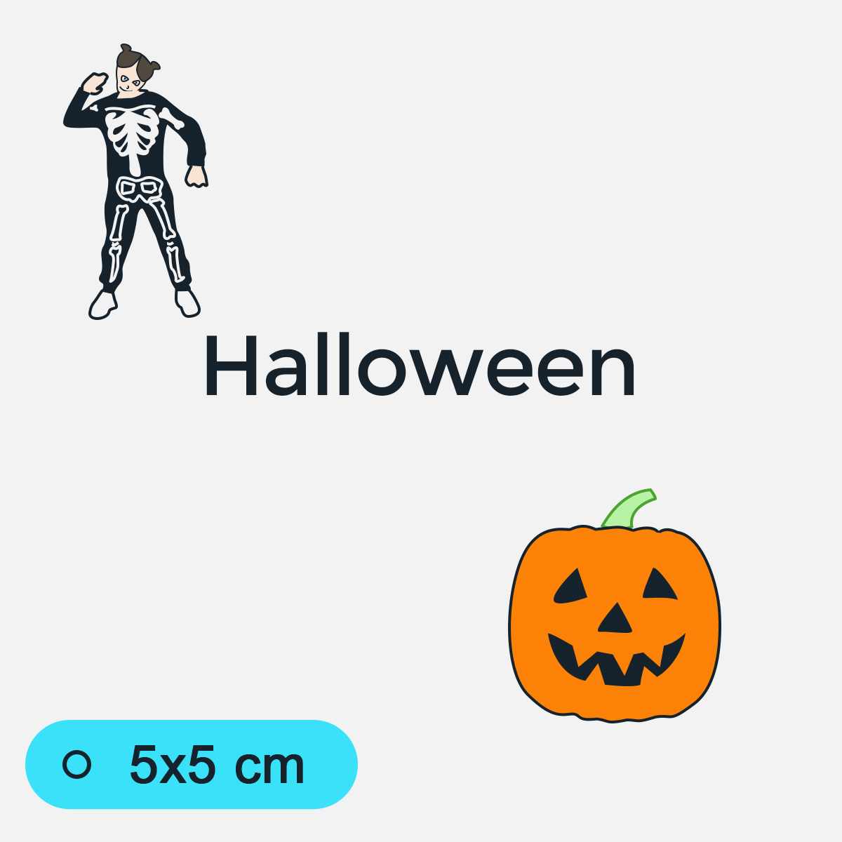 Bildstödsbilder Halloween, 5x5 cm