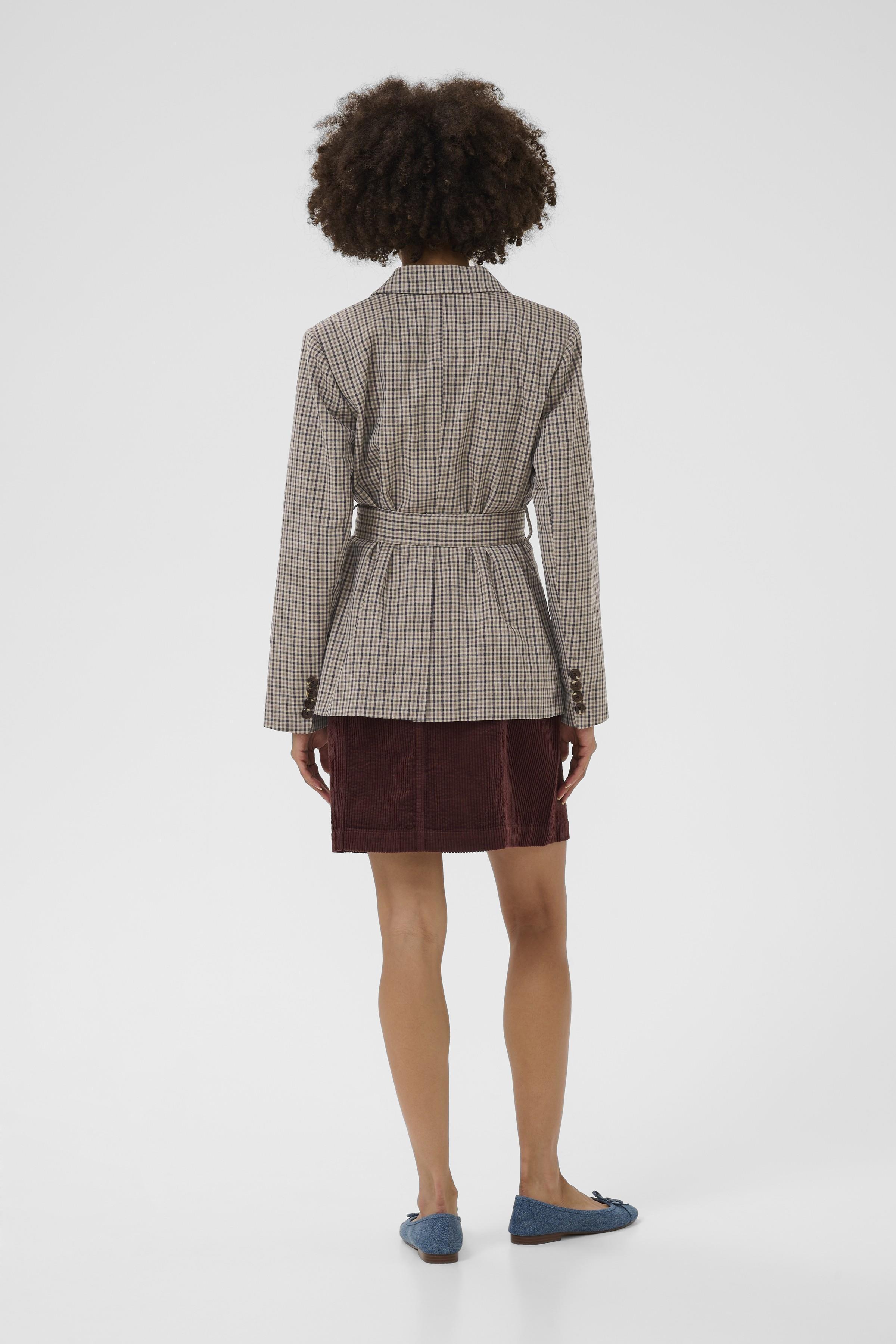 CUchecka Blazer Brown Check Rutig kavaj med skärp