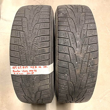 15" BEGAGNADE VINTERDÄCK M+S | 2 st 185/65 R15 92R XL Kumho iZen KW31 | V24-18 | 4|4 mm | F-5