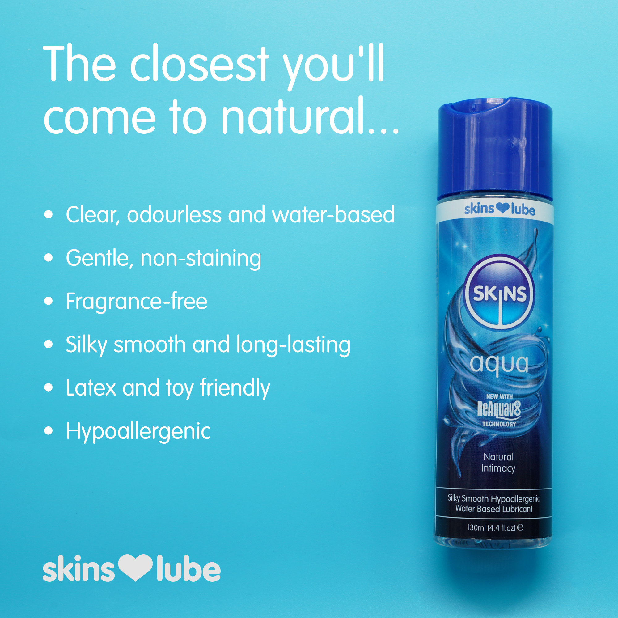 Skins Aqua Water Based Lubricant, 130 ml - 2